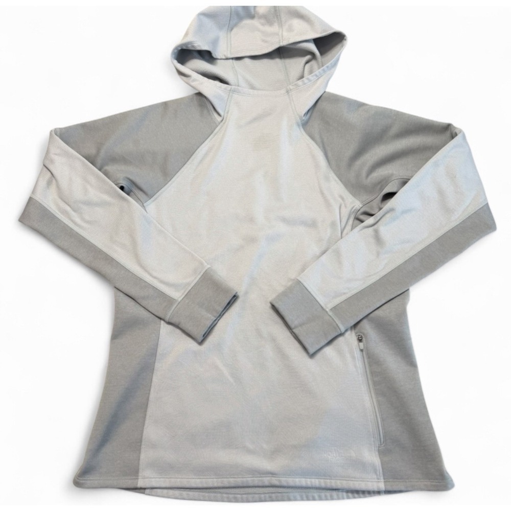 The North Face FlashDry Fleece Hoodie Womens Large Gray Pullover Sweatshirt